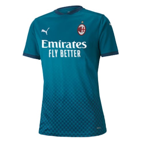 Camiseta AC Milan Replica Tercera Ropa Mujer 2020/21 Azul